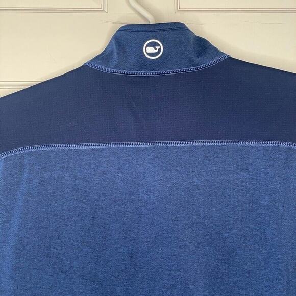 Vineyard Vines Performance Pullover Men's M Quarter Zip Shirt Long SLV Blue - Picture 5 of 8